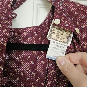 Gunne Sax Burgundy Floral Dress